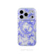 Phone case with purple bows and clear design on a white background