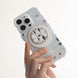 Phone case with a stand held by a hand on a white background