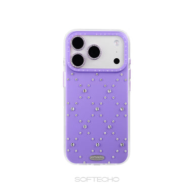 Purple phone case with rhinestone details