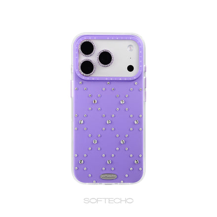 Purple phone case with rhinestone details