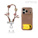 Brown phone case with floral lanyard and 'softecho' branding on a white background