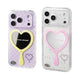 Two phone cases with heart mirror designs 
