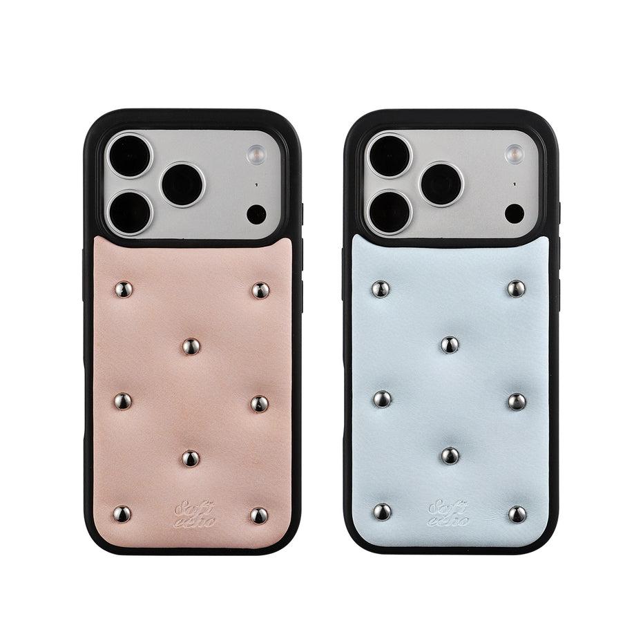Two phone cases with studded details 