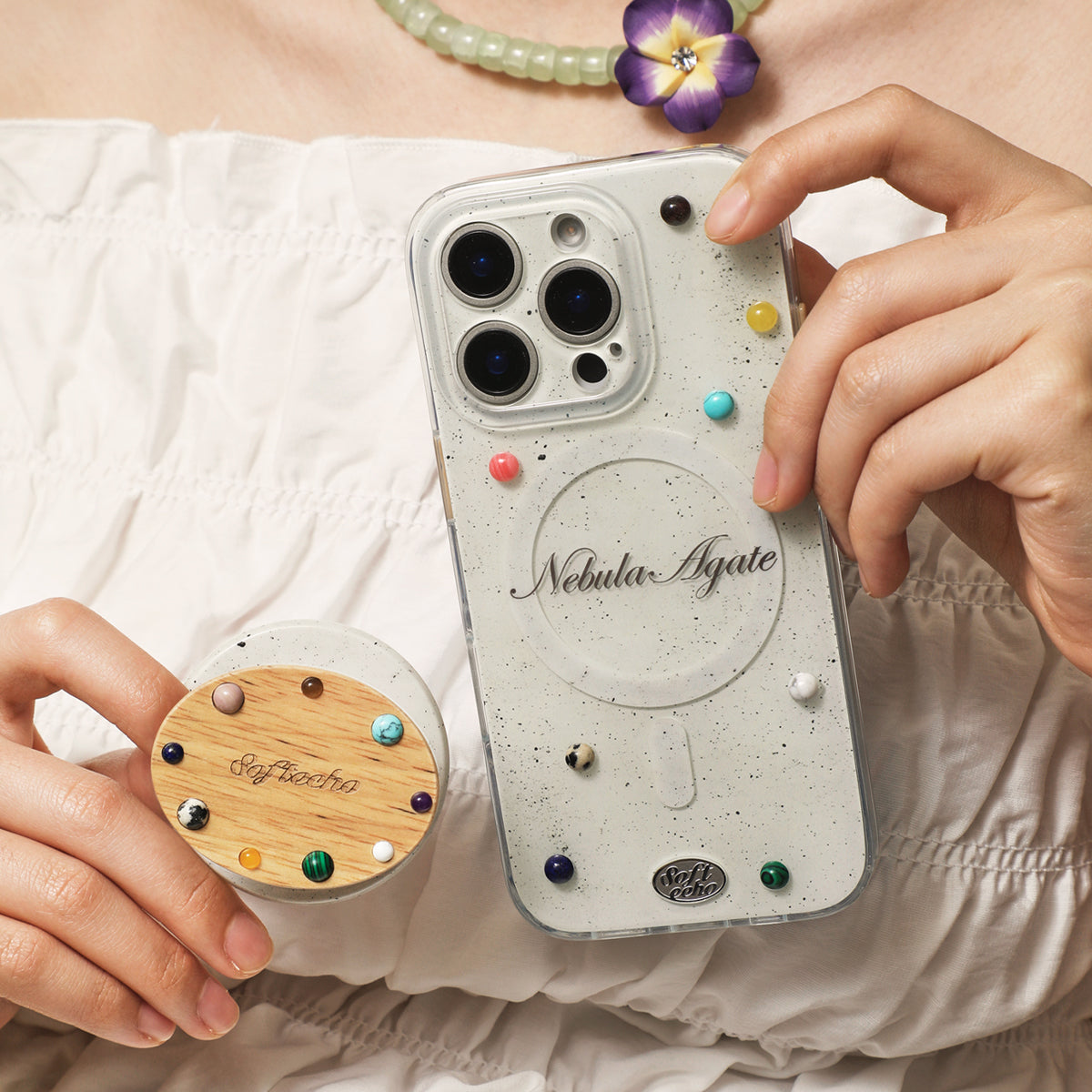Nebula Agate Case & Stand