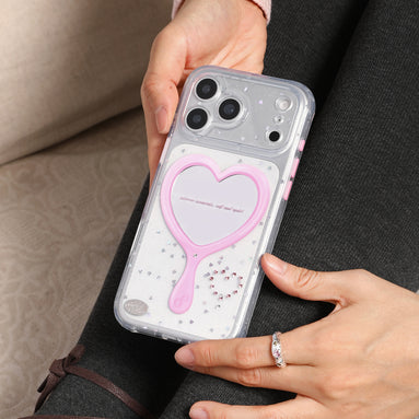 Phone case with heart mirror design
