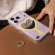 Phone case with heart-shaped mirror and decorative elements 