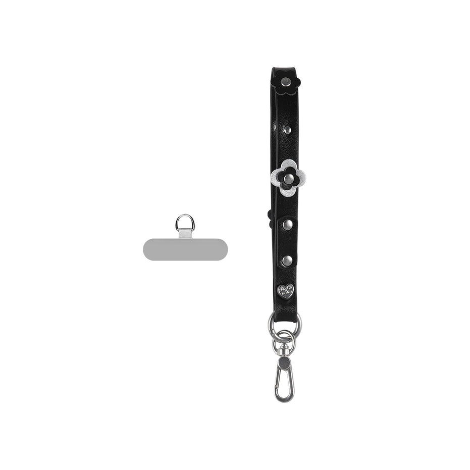 Floral Stud Leather Strap