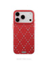 Red phone case with silver studs 
