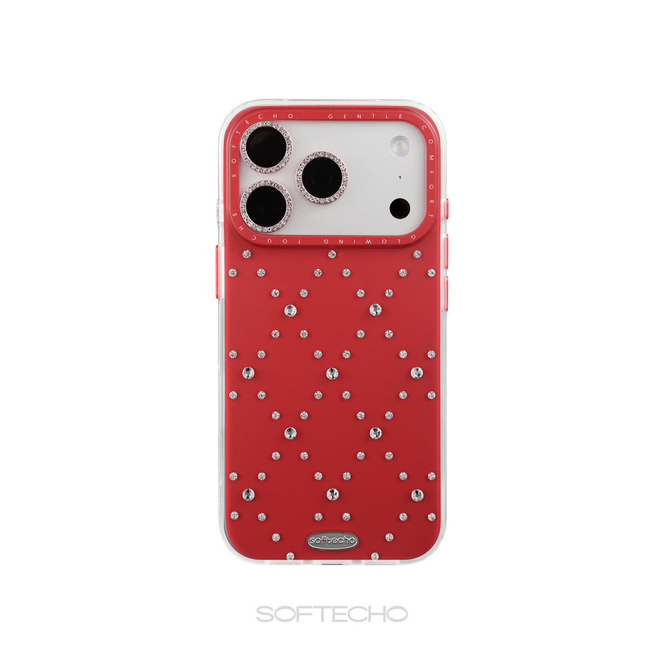 Red phone case with silver studs 
