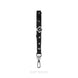 Black leather strap with silver flower charm and hardware on a white background, branded 'SOFTECHO'.