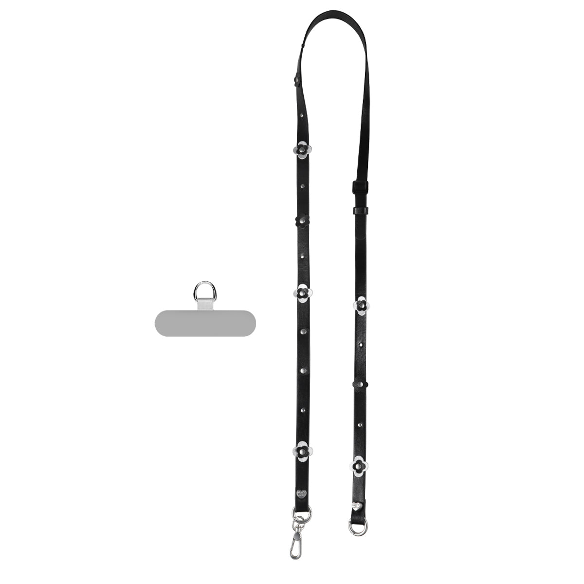 Floral Stud Leather Strap