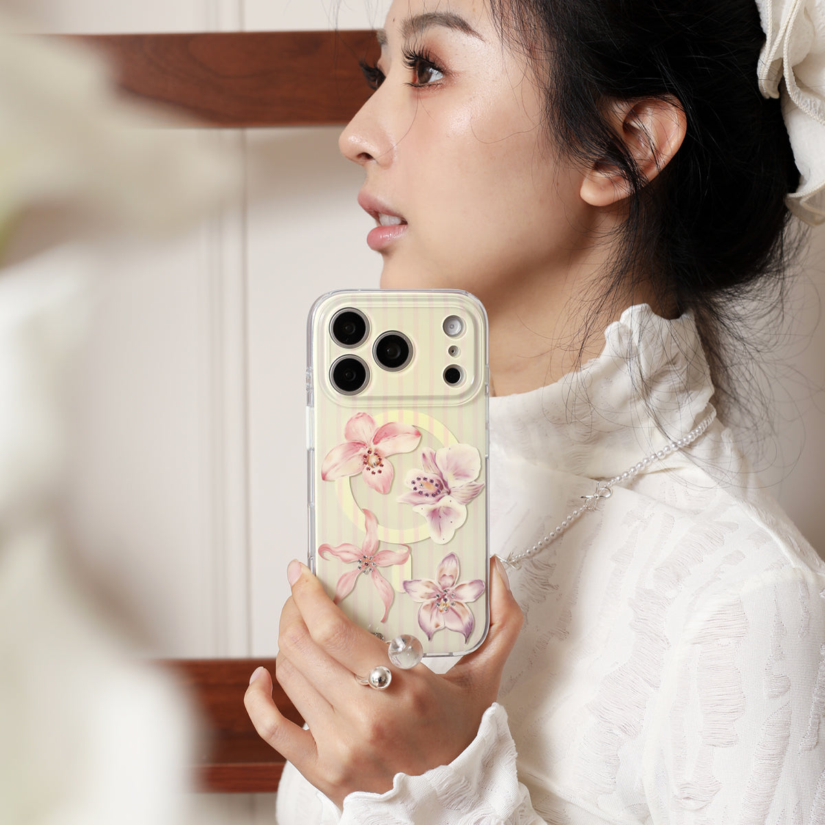 Blush orchid MagSafe phone case with full-wrap protection and easy grip
