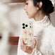Blush orchid crystal MagSafe iPhone case with floral collage design